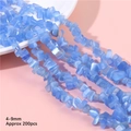 Irregular blue cat eye stone beads for DIY jewelry making, 4-9mm size, 200pcs pack - Medium Blue Size Approximately 4-9mm Aperture Approximately 1mm 80cm/strip (approximately 200 Pieces)
