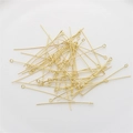 Alfileres de ojo dorados para fabricación de joyas DIY y accesorios de pendientes - 0.7x20mm (50 Piezas/Paquete) / Lleno de Oro 14K