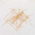 Alfileres de ojo dorados para joyas, pasadores bañados en oro 18K para pendientes DIY - 0.7x20mm (50 Piezas/Paquete) / Lleno de Oro 18K
