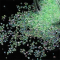 Lichtdurchlässige grüne schillernde Glas-Mikroperlen für DIY-Harz und Handyhüllendeko - 30g/Packung Durchmesser 2-3.5mm / Grasgrün Serie
