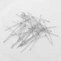 Alfileres de ojo plateados para joyería con bucle redondo y aguja recta de metal - 0.7x20mm (50 Piezas/Paquete) / Platinado