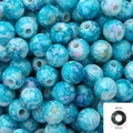 Perles en acrylique marbre bleu 12mm avec grand trou 6mm pour bijoux DIY - 12mm / Lot de 30 / Bleu Lac
