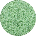 Stack of 2mm light mint green glass seed beads with a polished iridescent finish - Light Emerald Green