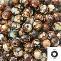 Brown marble pattern acrylic large hole round beads for DIY jewelry 12mm size - 12mm (20 Pieces/Pack) / Dark Coffee