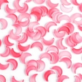 Pink crescent moon glass beads for DIY hair accessories and jewelry making - 10 Pieces Pack / Watermelon red