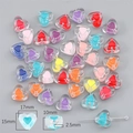 Perline colorate a cuore in acrilico da 17mm per creazione di gioielli fai da te - Cuore / Confezione da 10 / Multicolore