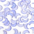 Hellviolette Glasperle in Mondform mit Goldfolie für DIY-Schmuckherstellung - 10er Pack / Blau Goldfolie