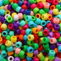 Colorful acrylic barrel beads with large holes for braids and jewelry making - Approx. 100 Pieces/Pack / Solid Color Mix (28#)