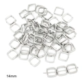 Cuentas espaciadoras cuadradas de 14mm plateadas huecas para joyería DIY artesanal - Cuadrado Hueco / 50 Piezas / Plateado