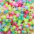Colorful macaron acrylic barrel beads with large holes for DIY hair braids and jewelry - Approx. 100 Pieces/Pack / Macaron Color Mix (29#)
