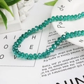 Strand of 8mm faceted emerald green crystal spacer beads for DIY jewelry making - 8mm 1 Strand/Pack (Approx. 65 Beads/Strand) / Peacock Green AB
