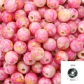 Pink and orange marbled acrylic round beads 10mm with 3mm large hole for DIY jewelry - 10mm (50 Pieces/Pack) / Pink