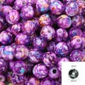 10mm purple marble acrylic beads with 3mm large hole for DIY jewelry making - 10mm (50 Pieces/Pack) / Purple