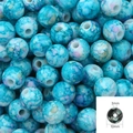 Blue marble texture acrylic beads 10mm with 3mm large hole for DIY jewelry making - 10mm (50 Pieces/Pack) / Lake Blue