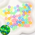 Luminous acrylic barrel beads in assorted macaron colors for hair braids and DIY jewelry - Glow in the Dark / Approx. 100 Pieces/Pack / Random Mixed Colors