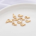 Set di 10 chiusure a moschettone a cuore dorate per la creazione di gioielli fai-da-te - 10mm Foro 1mm 1pz / Riempito Oro 18K
