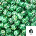Green marble pattern 10mm acrylic beads with 3mm large hole for DIY jewelry making - 10mm (50 Pieces/Pack) / Dark Green