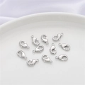 Chiusure a moschettone in argento lucido con anelli di collegamento per gioielli set da 11 - 10mm Foro 1mm 1pz / Placcato Platino
