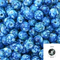 Blue marble texture 10mm acrylic large hole round beads for DIY jewelry making - 10mm (50 Pieces/Pack) / Dark Blue