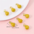 Enamel yellow pear fruit charms 18mm x 10mm for DIY jewelry making earrings - Pear / 2 Pcs/Set