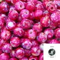 10mm rose red acrylic beads with purple marble pattern and 3mm hole for DIY crafts - 10mm (50 Pieces/Pack) / Rose Red