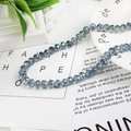 8mm faceted dusty blue crystal glass wheel beads for DIY handmade jewelry bracelets - 8mm 1 Strand/Pack (Approx. 65 Beads/Strand) / Plated Ink Blue
