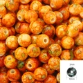 Orange marble textured acrylic 10mm round beads with 3mm large hole for DIY jewelry - 10mm (50 Pieces/Pack) / Orange