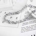 8mm silver-grey faceted crystal glass beads string for handmade jewelry making - 8mm 1 Strand/Pack (Approx. 65 Beads/Strand) / Half Silver Plated