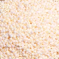 Cuentas de vidrio irisadas blanco crema para creación de joyas y pulseras artesanales - 2mm / Paquete de 20g (Aprox. 1300 Pcs) / Blanco Roto