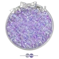 Détail macro de perles en verre DIY violettes translucides avec finition nacrée et trous - Style bicolore transparent glace (#40) / 8mm / Trou env. 1,5mm / Env. 50 pièces / Violet