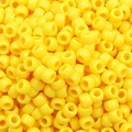Stack of bright yellow acrylic pony beads with large holes for DIY jewelry making - Approx. 100 Pieces/Pack / Yellow (27#)