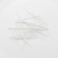 Alfileres de cabeza plana plateados para creación de joyas DIY en metal pulido - 0.7x20mm (50 Piezas/Paquete) / Bañado en Plata Gruesa