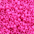 Bulk pack of rose red acrylic pony beads with large holes for DIY jewelry making - Approx. 100 Pieces/Pack / Rose Red (19#)
