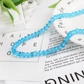 8mm faceted light blue crystal glass beads for DIY bracelet and necklace making - 8mm 1 Strand/Pack (Approx. 65 Beads/Strand) / Lake Blue