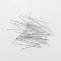 Alfileres de cabeza plana plateados para creación de joyas DIY y accesorios cuentas - 0.7x20mm (50 Piezas/Paquete) / Platinado