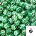 8mm green acrylic round beads with marble pattern for DIY jewelry making 1.5mm hole - 8MM (100 Pieces/Pack) / Dark Green
