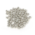 Macro shot of polished silver CCB round beads for DIY handmade jewelry and necklaces - Diameter 4mm, Hole 1.2mm, 300 Pieces/Pack / White Gold