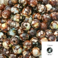 8mm vintage mottled acrylic large hole round beads for DIY bracelet jewelry making - 8MM (100 Pieces/Pack) / Dark Coffee
