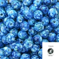 8mm blue marble pattern acrylic round beads with 1.5mm large hole for DIY jewelry making - 8MM (100 Pieces/Pack) / Dark Blue
