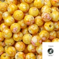 8mm yellow acrylic round beads with pink marble pattern for DIY jewelry making - 8MM (100 Pieces/Pack) / Yellow