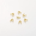 14K gold plated bead tips knot covers for DIY jewelry making set of 7 pieces - 10 Pieces Pack / 14K Gold Plated