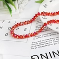 Strand of 8mm faceted red crystal glass beads for DIY jewelry making and bracelets - 8mm 1 Strand/Pack (Approx. 65 Beads/Strand) / Bright Red AB
