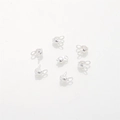 Polished silver color 14K gold filled clamshell bead tip ends for jewelry making - 10 Pieces Pack / Thick Silver Plated