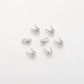 Polished silver color 14K gold filled calotte bead tips for DIY bracelet finishing - 10 Pieces Pack / Platinum Plated