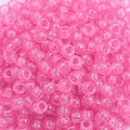 Translucent bright pink acrylic pony beads with silver glitter for DIY jewelry making - Glitter Style / Approx. 100 Pieces/Pack / Hot Pink (40#)