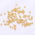 Perline a schiacciare placcate in oro 18K per creazione gioielli DIY e finiture - 2mm Placcato Oro 18K (100 Pezzi/Confezione)