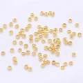 Piccole perline distanziatrici rotonde cave placcate oro 18 carati per gioielli fai da te - 2mm Placcato Oro 14K (100 Pezzi/Confezione)