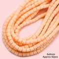 Perles cylindriques en résine pêche 6x6mm pour la fabrication de bijoux DIY à la main - Abricot