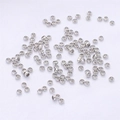 Piccole perline distanziatrici in argento e perline schiacciabili cave per gioielli - 2mm Placcato Platino (100 Pezzi/Confezione)