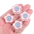 Pink smile flower acrylic beads 26mm DIY craft set of 4 pieces for jewelry - Pink Flower / 4 Pieces